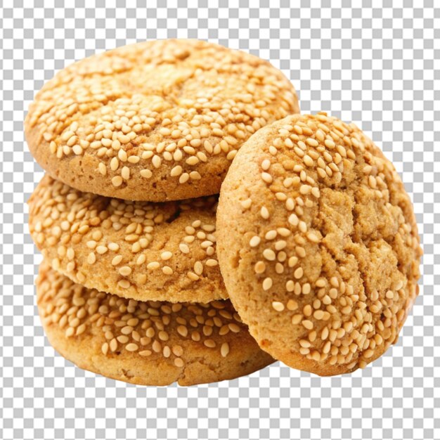 sesame cookies isolated on transparent background