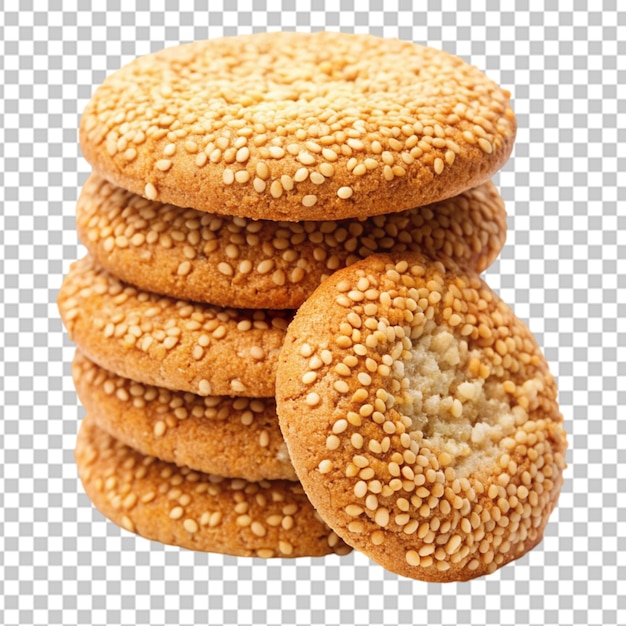 sesame cookies isolated on transparent background