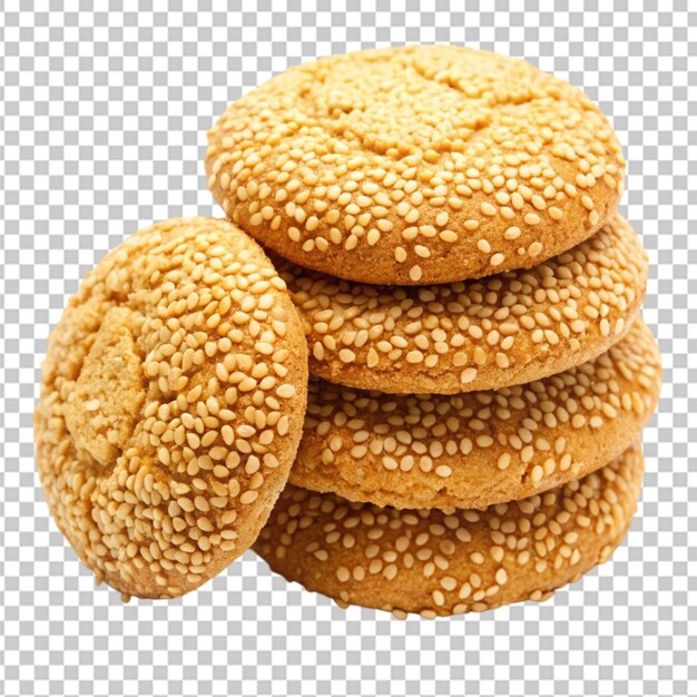 sesame cookies isolated on transparent background