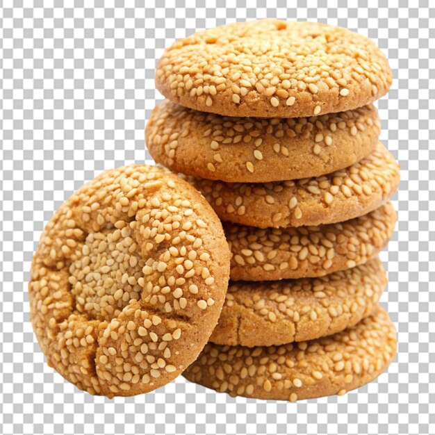 sesame cookies isolated on transparent background