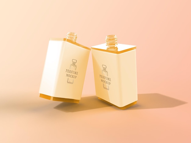 Set of 2 Perfume bottle mockups beauty product mock up