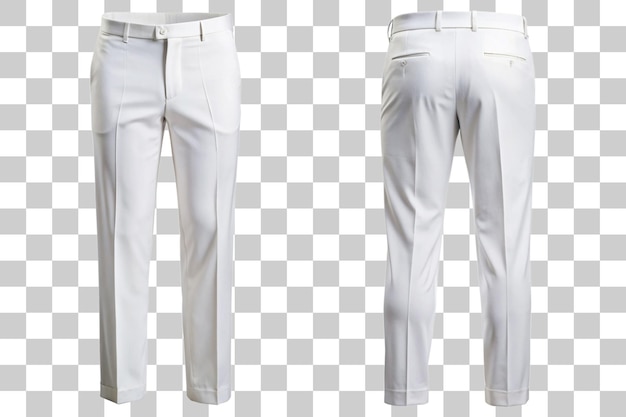 A set of 3D rendering mockup templates for artwork graphic design of a white Suit Pant