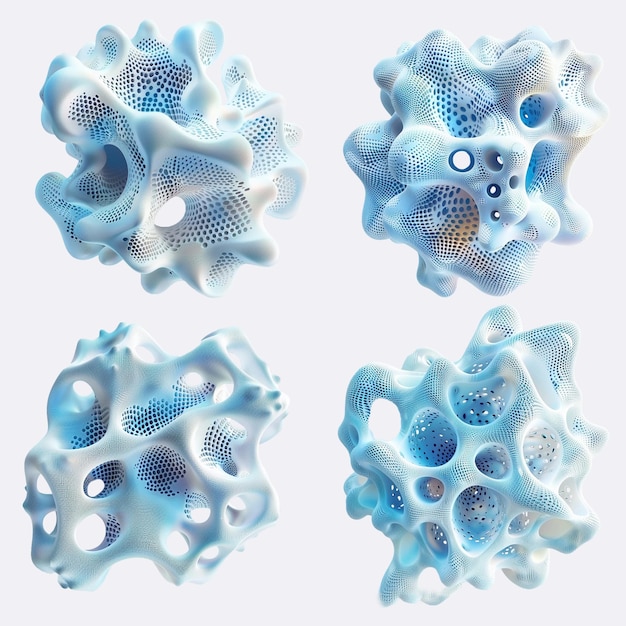 Set of abstract 3D figures