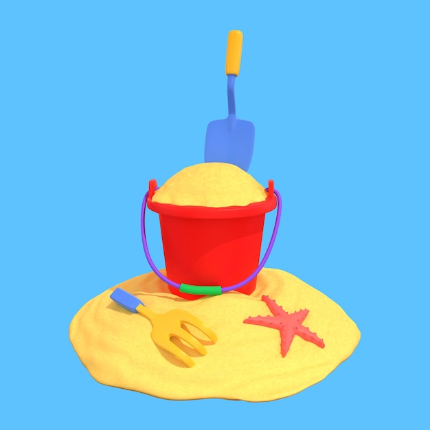 PSD a set of beach toy sand bucket