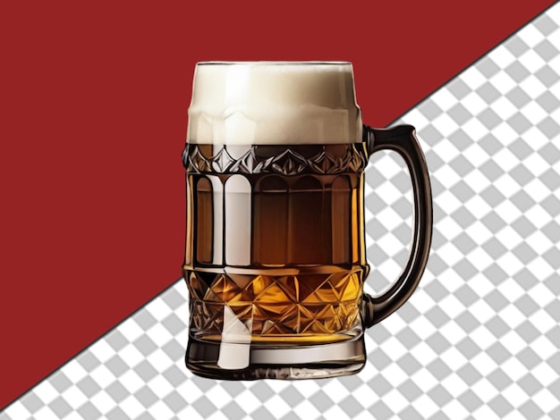 set of beer glass on transparent background