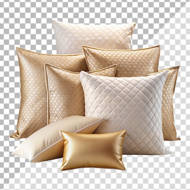 PSD set of blank pillow on transparent background