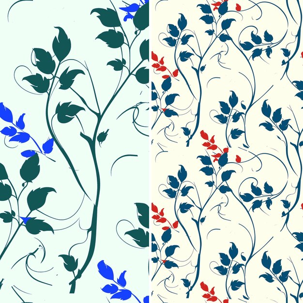 PSD a set of blue and green floral wallpapers with different colors