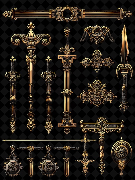 a set of brass and brass doors with a black background