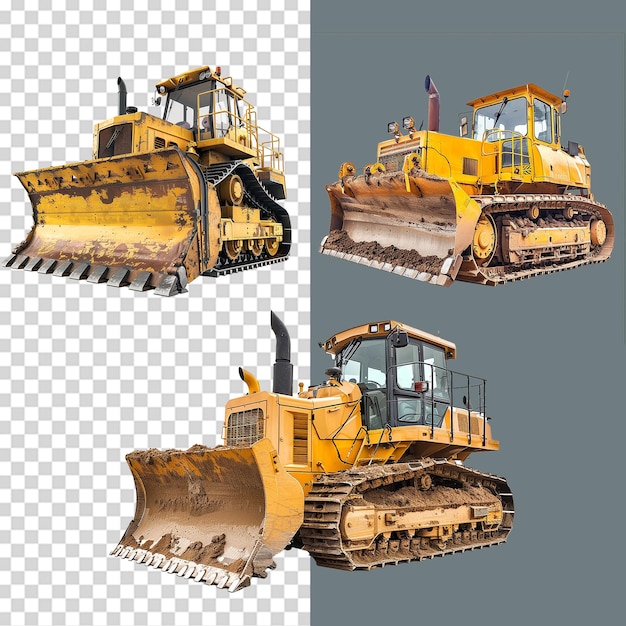 A set of Bulldozer isolated on transparent background