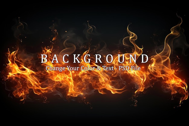 Set of burning fires of flames and sparks on transparent background