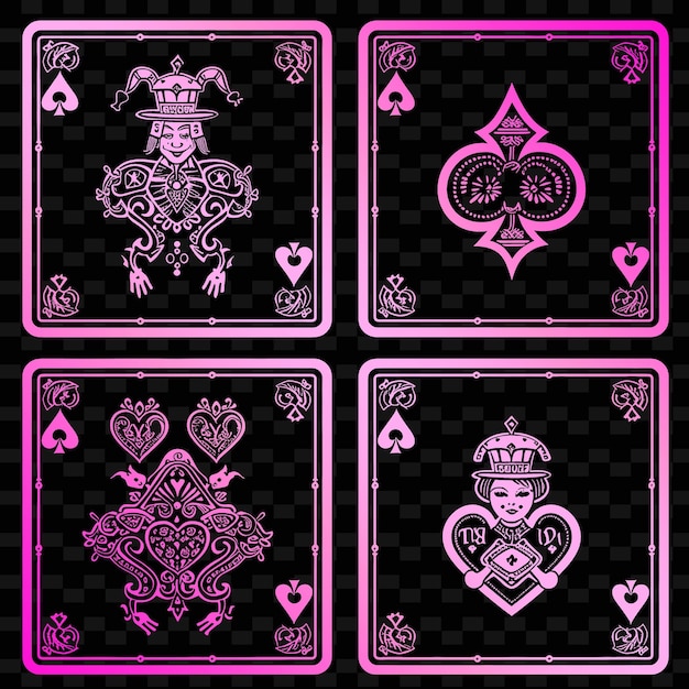 a set of cards with a crown and a crown on it