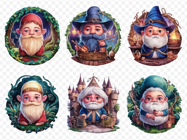 PSD a set of characters including a fairytale