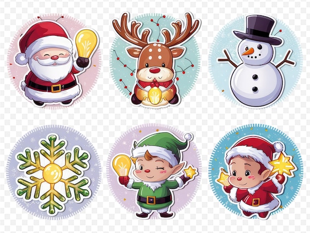 PSD a set of christmas cards including santa santa snowman and snowman