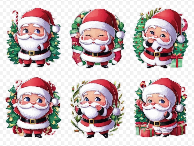 a set of christmas cards with a picture of santa claus