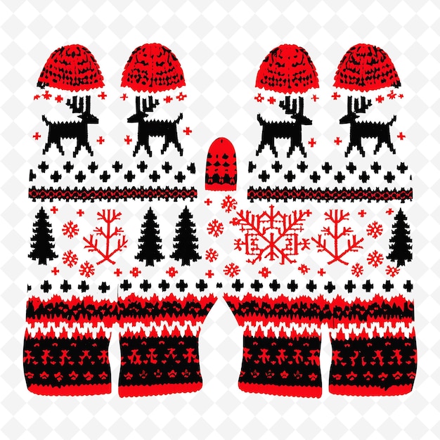 a set of christmas sweaters with a red and white pattern and the words quot santa quot on the front