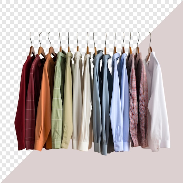 PSD a set of clothes hanging on a white background