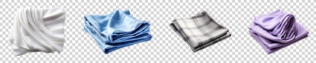 PSD set collection of mens cotton handkerchief isolated on transparent background