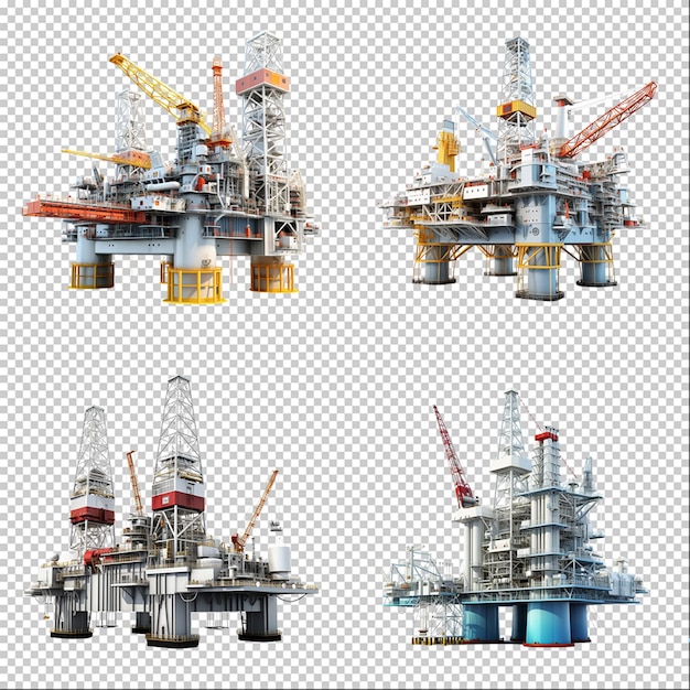 set collection oil rigs Artificial Intelligence Generative