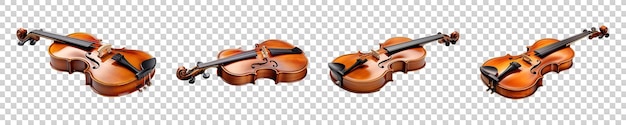 Set collection of Set collection of Violin isolated on transparent background