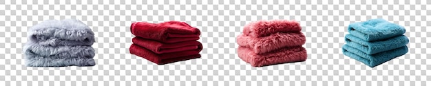 Set collection of Sheared Towel isolated on transparent background