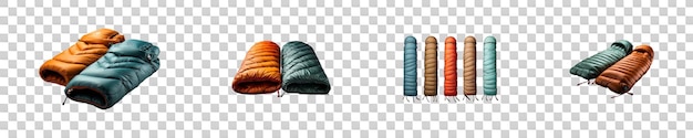 Set collection of Sleeping Bags isolated on transparent background