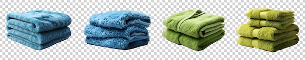 Set collection of Terry Bath Towel isolated on transparent background