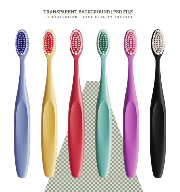 Set color toothbrushes on white background