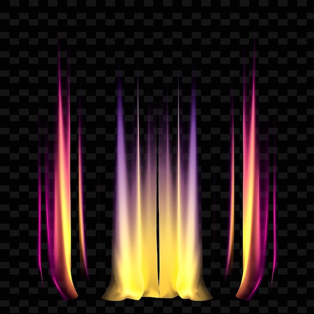 a set of colorful fire flames on a black background