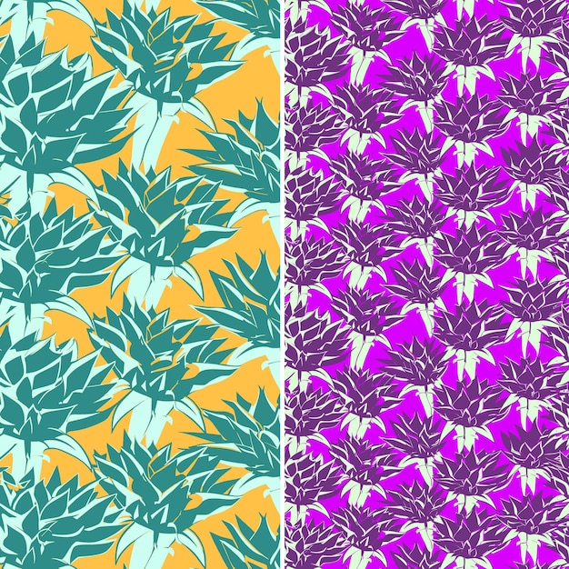 a set of colorful patterns from the collection of plants and flowers