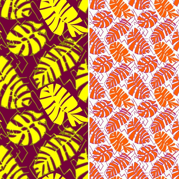 PSD a set of colorful patterns with the leaves and the word nature