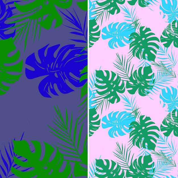 a set of colorful tropical plants with leaves and leaves