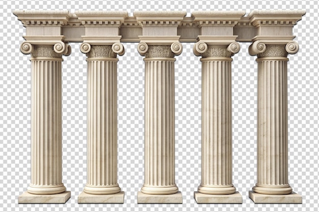 a set of columns with columns on a transparent background