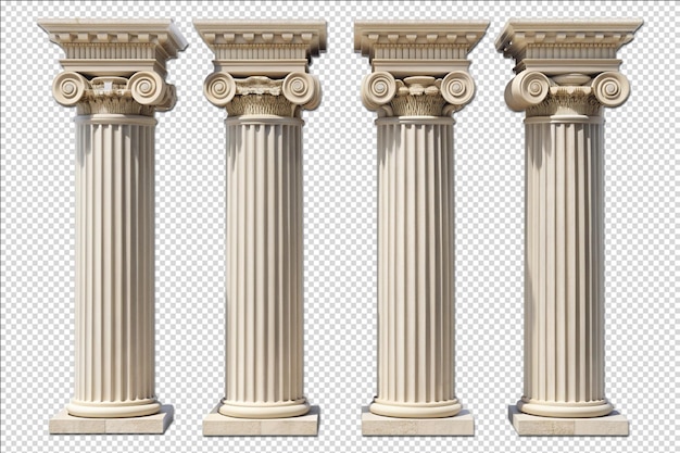 PSD a set of columns with the number 6 on them png