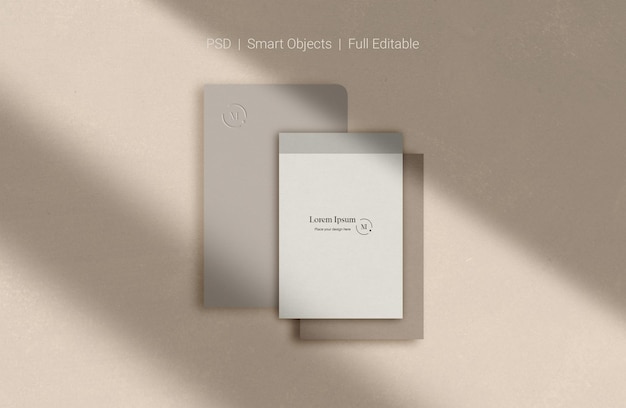 Set of corporate stationery branding mockup top view