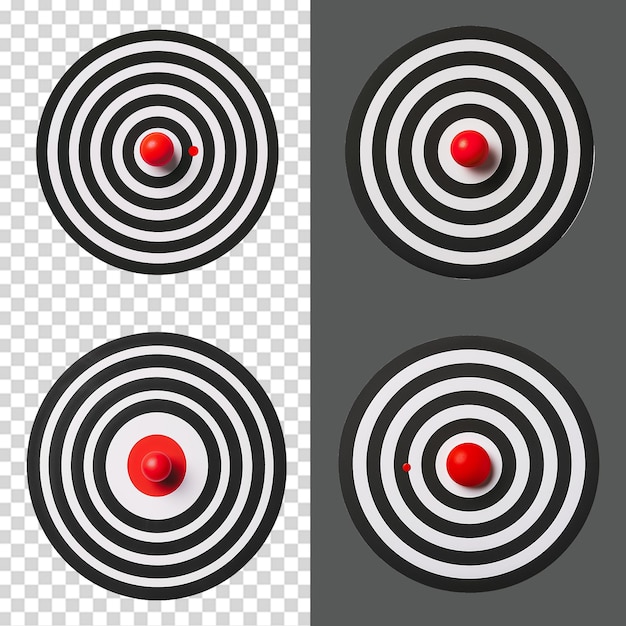 A set of Dartboard isolated on transparent background