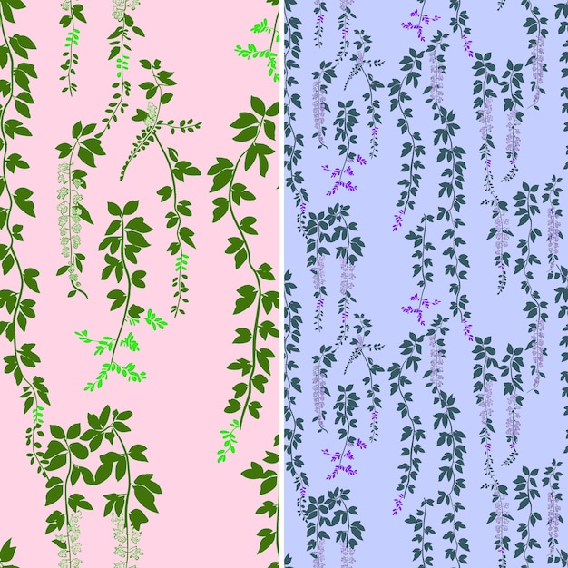 a set of different designs of leaves and flowers