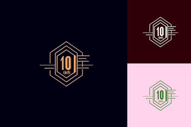 PSD a set of different designs with the number 10 on them