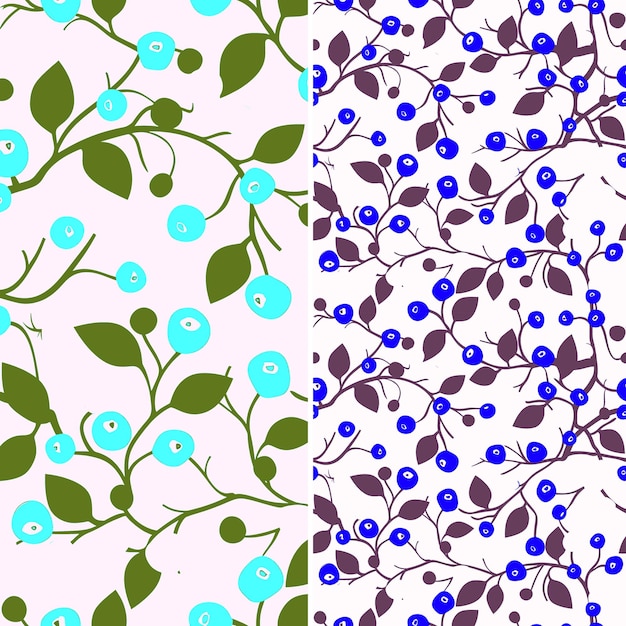 a set of different flowers and leaves