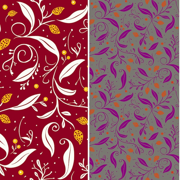 PSD a set of different patterns with a purple and orange pattern