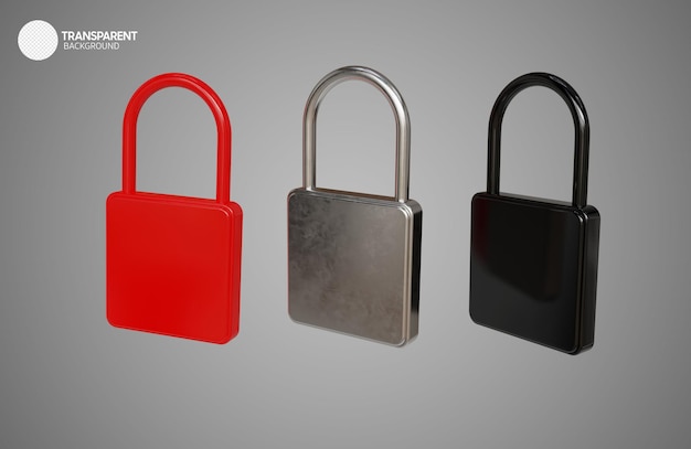 A set of different types of padlocks