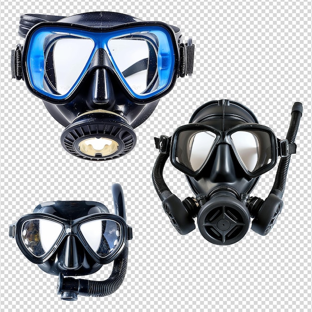 PSD a set of diving mask isolated on transparent background