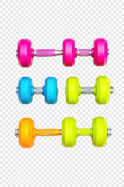 PSD a set of dumbbells for fitness on a transparent background