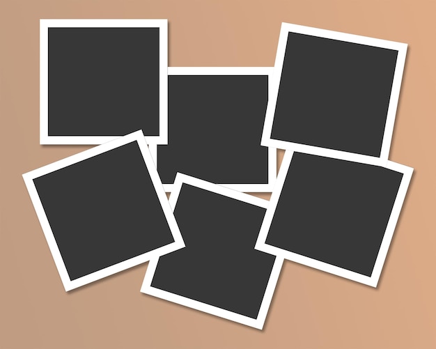 Set of empty polaroid photo frames template