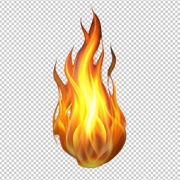 PSD set of fire flame isolated on transparent background