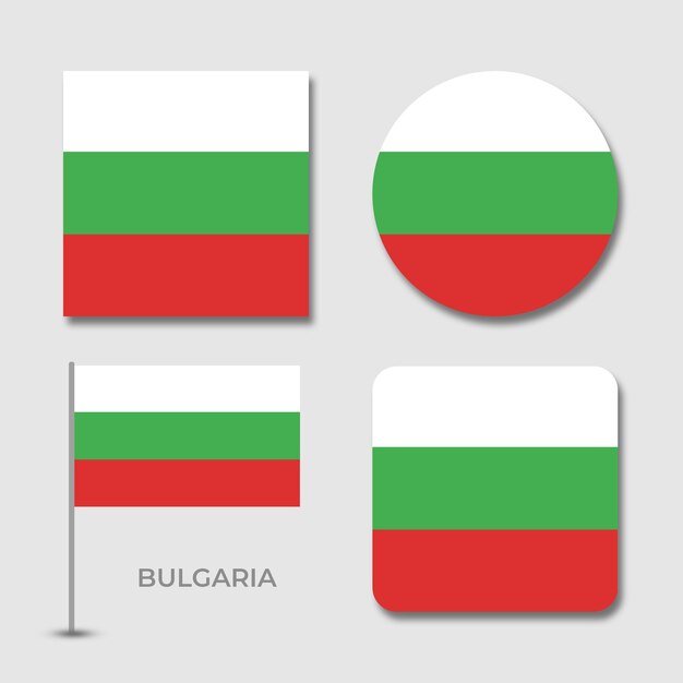 PSD set of flags with the flag of bulgaria