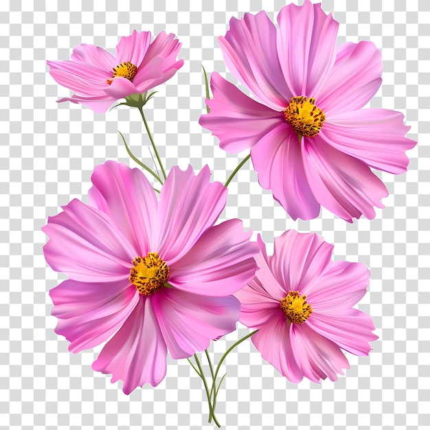 a set of flowers on a transparent background