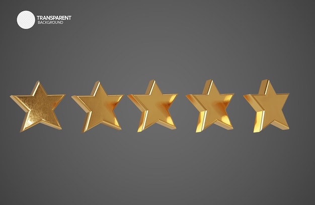 A set of gold stars with the text'd'on the bottom right