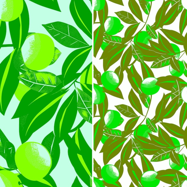 PSD a set of green and oranges with leaves and branches