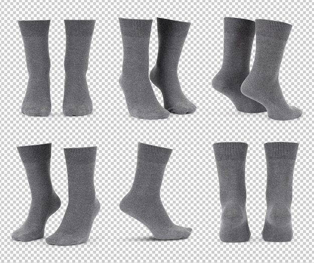 Set of grey socks isolated