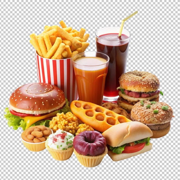 PSD set of junk food